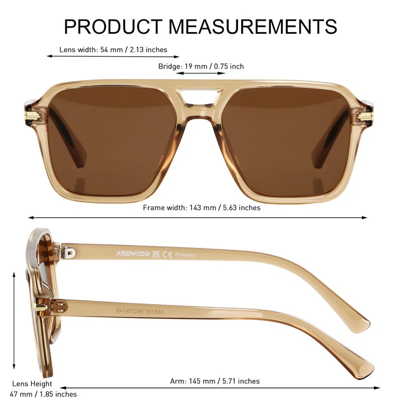 ANDWOOD Polarized Aviator Sunglasses for Women Men Retro 70s 80s 90s Aviators Trendy Square Pilot Vintage Shades Cheetah Print Sun glasses - Image 4