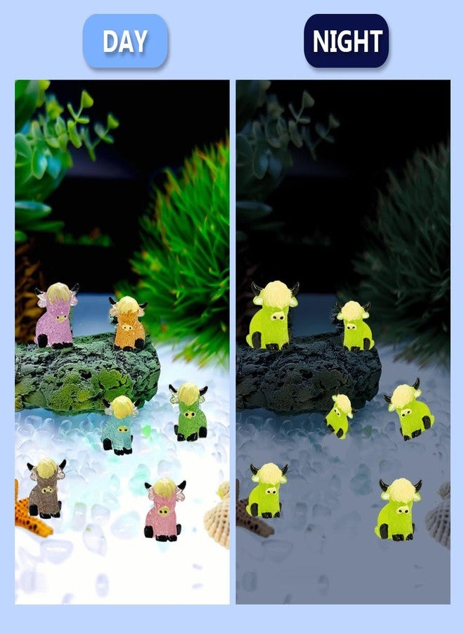 AWEELON 60 Pcs Mini Highland Cows Figurine Glitter Cute Highland Cow Statues Highland Cow Decor Handmade Resin Cow Sculpture Ornament for Decorations Home Bathroom Kitchen Garden Office Desk - Image 5
