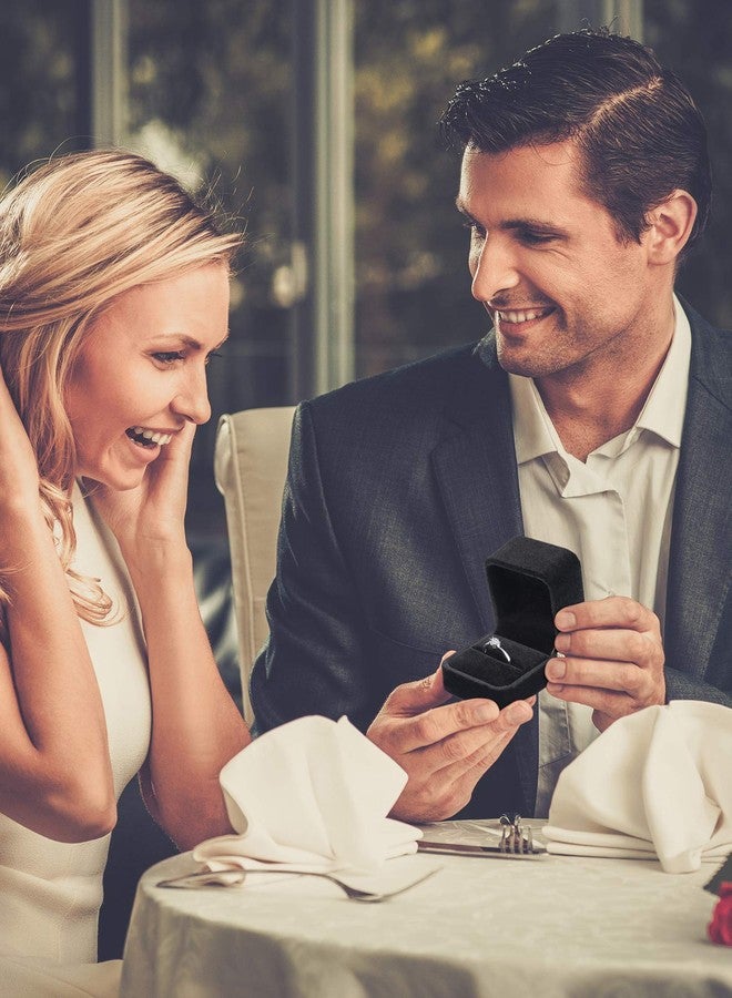 Zhanmai 12 Pcs Christmas Velvet Ring Box Jewelry Box Earring Jewelry Case Gift Boxes for Xmas Women Wedding Engagement Birthday Anniversary Valentines Day 2.12 x 1.77 x 2 Inch(Black) - Image 3