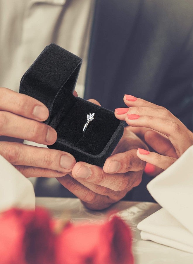 Zhanmai 12 Pcs Christmas Velvet Ring Box Jewelry Box Earring Jewelry Case Gift Boxes for Xmas Women Wedding Engagement Birthday Anniversary Valentines Day 2.12 x 1.77 x 2 Inch(Black) - Image 4