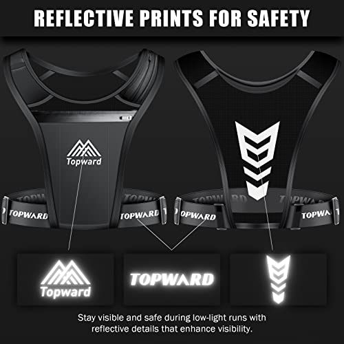 Topward Running Phone Holder Vest for Men Women Jogging Walking Exercise & Gym Workout. Waterproof Chest Pack for All Smartphones - Image 5