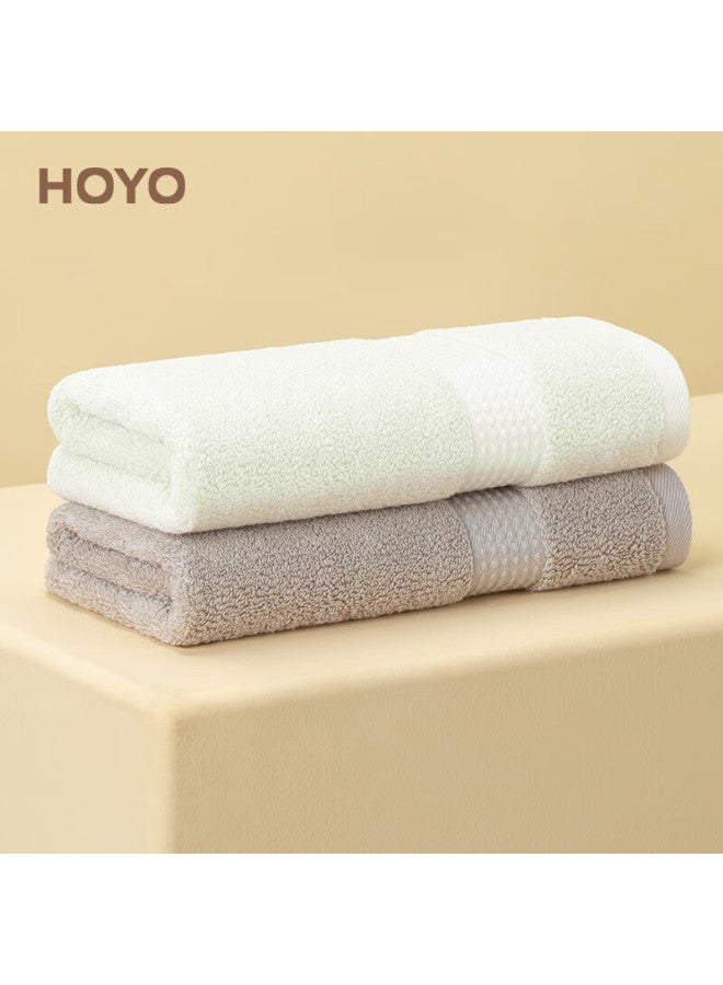 Hoyo Towels For Men And Women, Five-star Hotel Face And Bath Towels, Absorbent Pure Cotton Towels, 2-pack, Coffee/white - Image 1