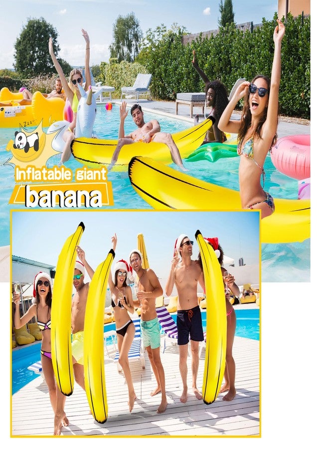 Sonarun 5 Pack Jumbo Inflatable Banana Props 70 Inch Gaint Inflatable Banana Pool Float Large Blow Up Banana Balloons for Indoor Outdoor Bachelorette Summer Pool Banana Party Favors - Image 3