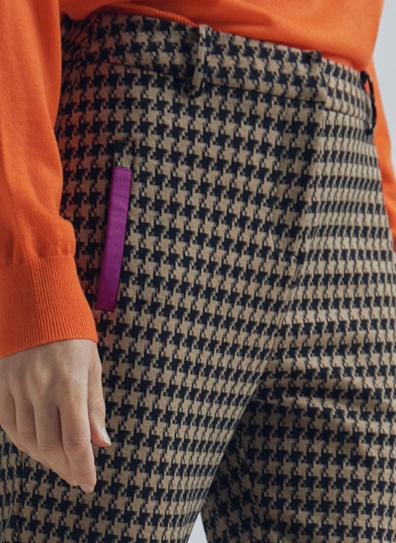 Lola Casademunt Kick flare leg houndstooth trousers