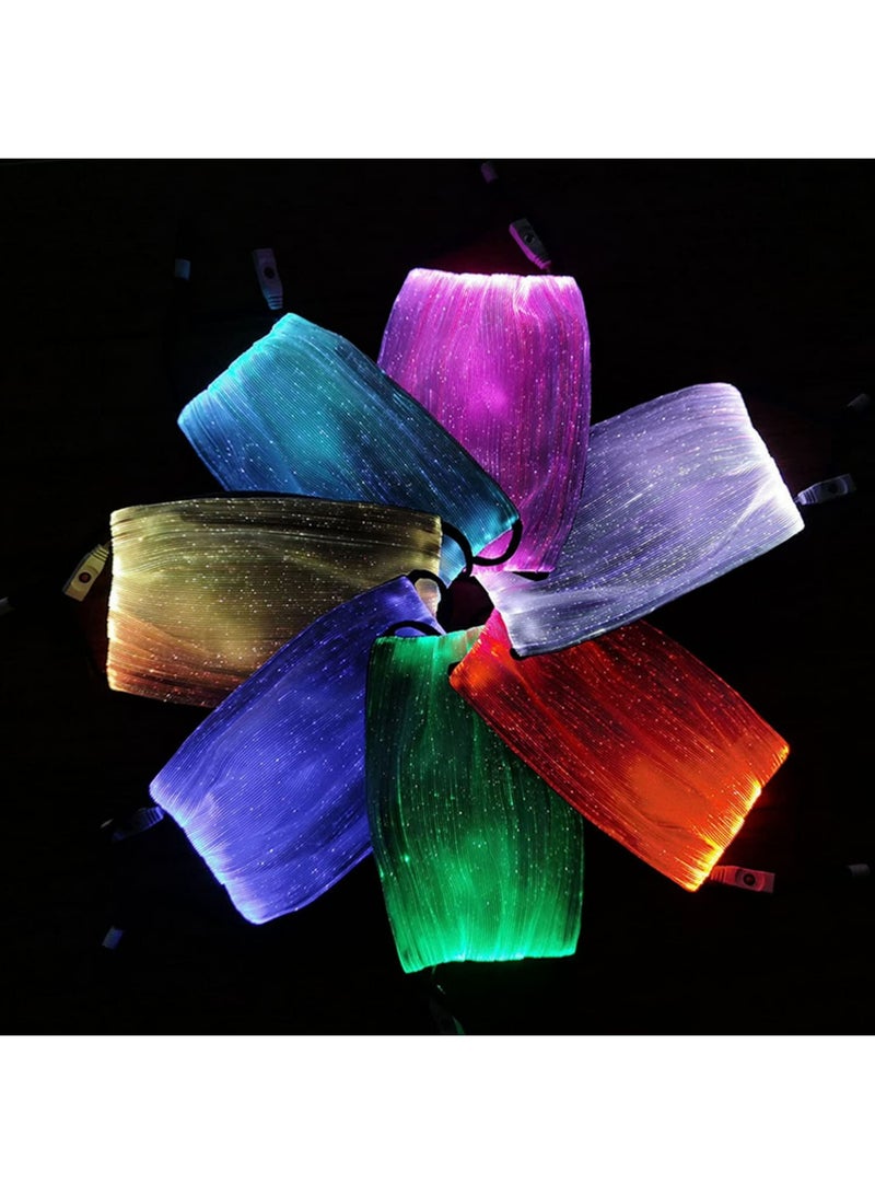 قناع وجه يضيء بـ 7 ألوان LED يعمل عبر USB، قناع غبار مضيء لديكور حفلات الهالوين والكريسماس والمناسبات. - Image 2