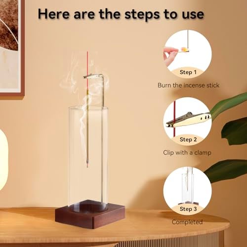 Durmmur Incense Holder for Sticks, Insence-Stick Holder Ash Catcher with Removable Glass [Anti-Ash Flying], Mess-Free Incense Burner Holder, Perfect for Meditation Yoga Relaxation,Home Decor - Image 5