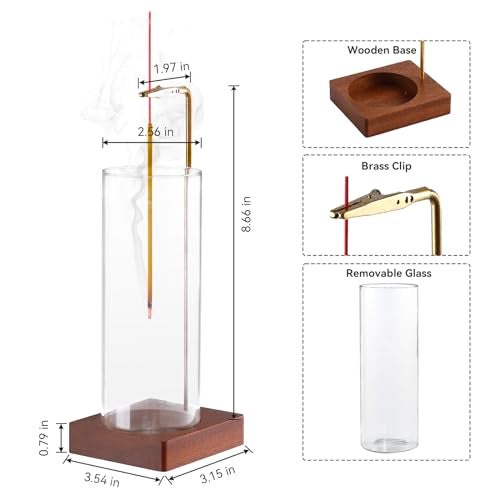 Durmmur Incense Holder for Sticks, Insence-Stick Holder Ash Catcher with Removable Glass [Anti-Ash Flying], Mess-Free Incense Burner Holder, Perfect for Meditation Yoga Relaxation,Home Decor - Image 2