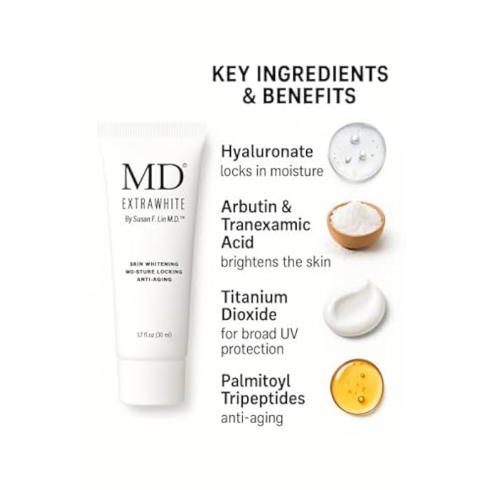 MD Extra White Skin Brightening Cream, Anti-Aging Moisturizer with UV Protection, 1.7 fl oz - Image 3