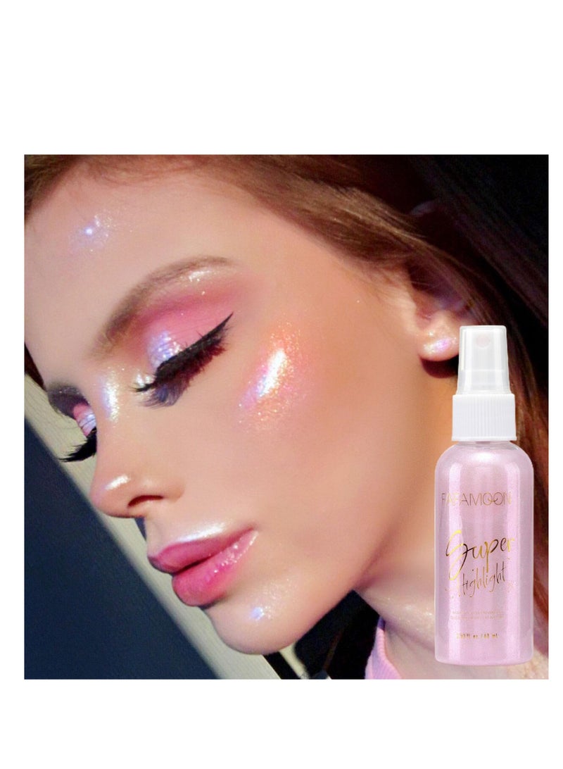 SYOSI Body Shimmer Spray - Body Glitter Spray for Hair and Face | High Gloss Body Glitter Spray Portable Shimmer Body Spray for Hair Face - Image 2