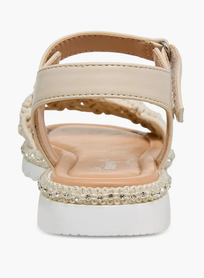 Little Missy White Girls Hook and Loop Sandals for Women | Best Price UAE