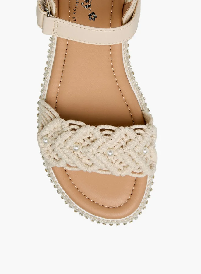 Little Missy White Girls Hook and Loop Sandals for Women | Best Price UAE
