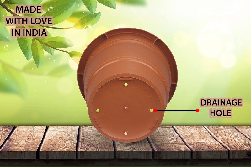 Halsey® Round Virgin Plastic Modern Design Durable Plastic Plant Pot for Gardening (Pack of 4) (Large (12 X 14 INCH)) - Image 3