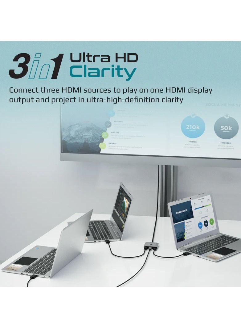 محول Hdmi 3 في 1 عالي الدقة 4K - Image 2