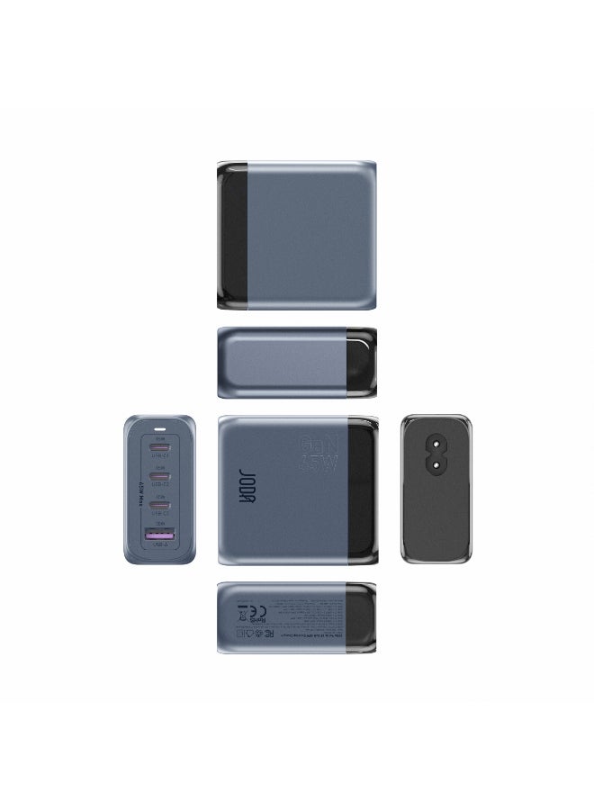 جودا شاحن سطح مكتب سريع JODA Voltix 65W GaN – مركز شحن USB 4 منافذ لشحن سريع ⚡ | شاحن سريع عالمي للهواتف، أجهزة اللابتوب، الأجهزة اللوحية، وأكثر 🔌📱💻 | تقنية GaN لتوصيل طاقة فعّالة - Image 5