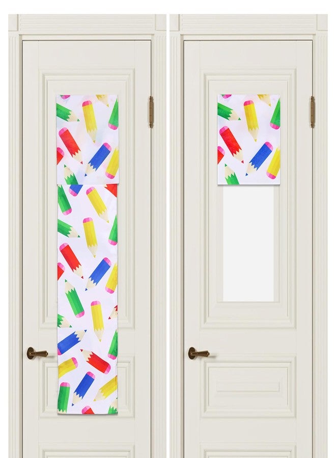 ChYoung Classroom Door Window Cover Lockdown Blackout Stick on Door Curtains Shades Small Window Coverings for Nursery Office School, 8x36 Inch - Image 1