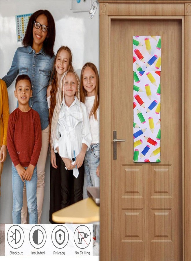 ChYoung Classroom Door Window Cover Lockdown Blackout Stick on Door Curtains Shades Small Window Coverings for Nursery Office School, 8x36 Inch - Image 2
