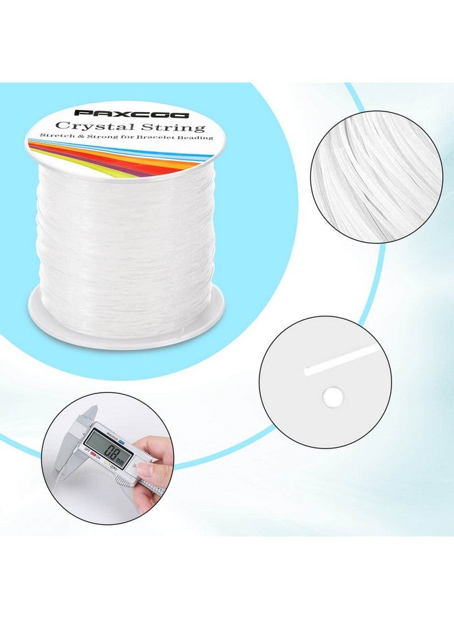 PAXCOO Bracelet String Paxcoo 2 Rolls Elastic Stretchy Bead String Cord For Clay Beads Kandi Pony Beads Bracelets Jewelry Making (0.8Mm Crystal) - Image 3