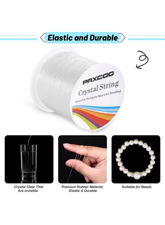 PAXCOO Bracelet String Paxcoo 2 Rolls Elastic Stretchy Bead String Cord For Clay Beads Kandi Pony Beads Bracelets Jewelry Making (0.8Mm Crystal) - Image 5