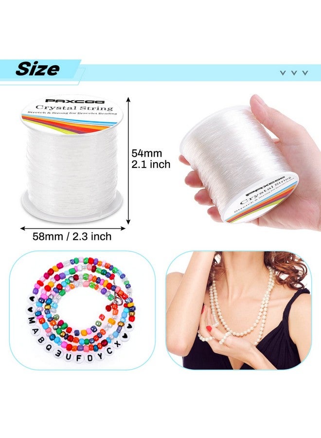 PAXCOO Bracelet String Paxcoo 2 Rolls Elastic Stretchy Bead String Cord For Clay Beads Kandi Pony Beads Bracelets Jewelry Making (0.8Mm Crystal) - Image 4