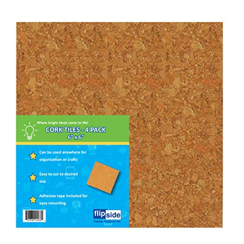 Flipside Cork Tiles, 6" x 6", Set of 4 - Image 3