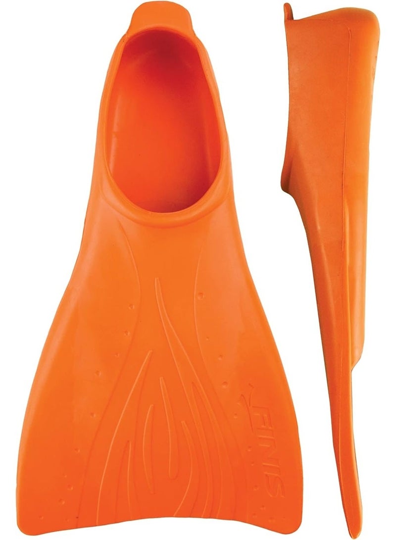 FINIS Booster Swim Fins for Kids - Floating Rubber Fins - Teaches Kick Technique - Open-Toe Design - Comfortable Fit - Orange, 2XS - Image 1