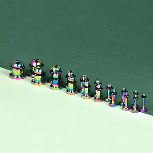 TBOSEN 18PCS Surgical Stainless Steel Stretching Kit Plugs Expander Single Flat Top Body Piercing Jewelry Set 14G-00G - Image 4