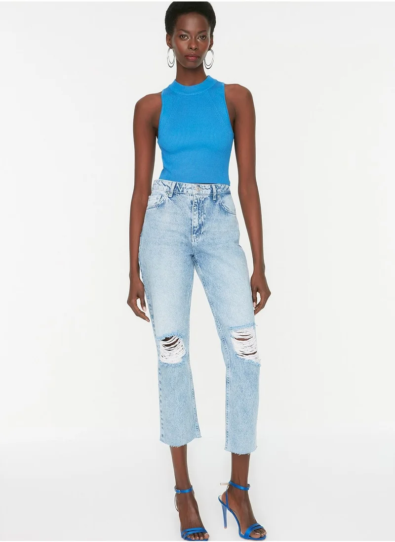 trendyol Ripped Straight Jeans