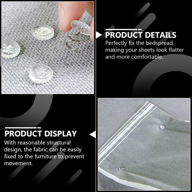 Worldwide simple practical design 60pcs Spiral Push Pins Bed Skirt Pins Bed Sheet Clips Non-Slip Fasteners for Upholstery Slipcovers Dust Ruffle Foldable Multi-demand compliant quality KSA market popular practical build New residential zone delivery Fast intercity distribution Budget friendly sizing alternatives All territory compatible build High precision lightweight material Dust tight seal Workday cycle fulfillment Narrow & wide space compatible Low wear optimized build Local licensed courier Economical upgraded quality Universal design Natural tone color options Market diverse application fit Easy hand assemble compatible Upgraded simple practical design Gulf climate tested upgraded quality Slow wear optimized quality Regular scheduled transit Treated anti-rust metal Flat working surface - Image 4