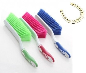 Skywalk Car Carpet Cleaning Dusting Brush + Free 1 Brass Horse Shoe naal for Good Luck - Image 1