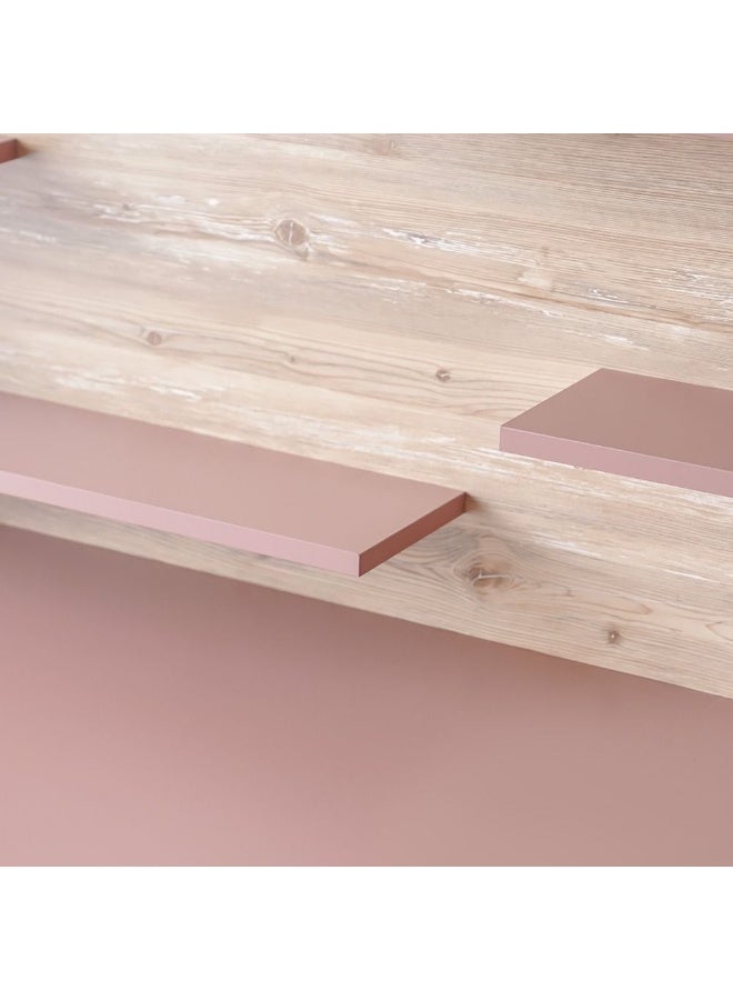 BLISS مكتب دراسة بليس مع 2 درج ورف | طاولة كمبيوتر | مكتب فنون وحرف | طاولة حديثة للكمبيوتر المحمول | طاولة دراسة خشبية للمكتب المنزلي L131.2xW55xH109.8cm - بلّوط ووردي - Image 2