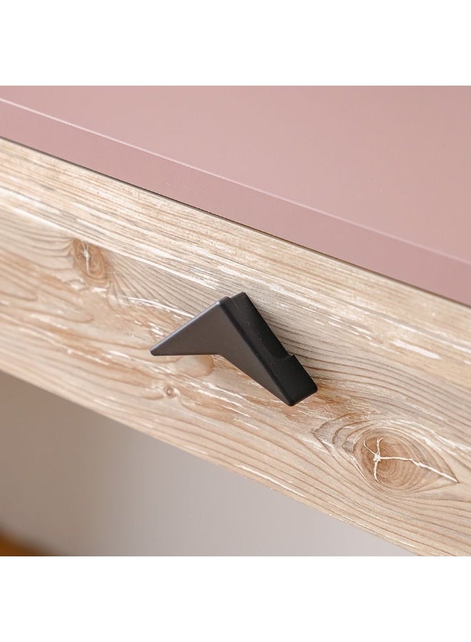 BLISS مكتب دراسة بليس مع 2 درج ورف | طاولة كمبيوتر | مكتب فنون وحرف | طاولة حديثة للكمبيوتر المحمول | طاولة دراسة خشبية للمكتب المنزلي L131.2xW55xH109.8cm - بلّوط ووردي - Image 3