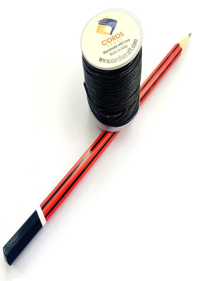 Cords Craft Black Round Leather Cord 1mm, Genuine Leather String for Jewelry Making DIY Crafts, Beading Work, Necklace, Bracelet, Roll of 20 Meters (Black, 1mm) - Image 3