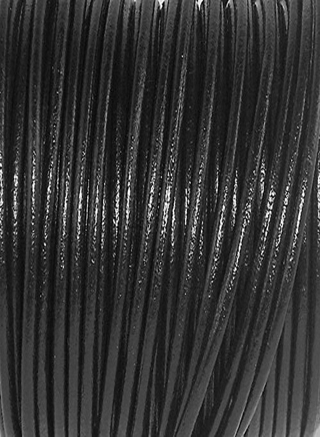 Cords Craft Black Round Leather Cord 1mm, Genuine Leather String for Jewelry Making DIY Crafts, Beading Work, Necklace, Bracelet, Roll of 20 Meters (Black, 1mm) - Image 2