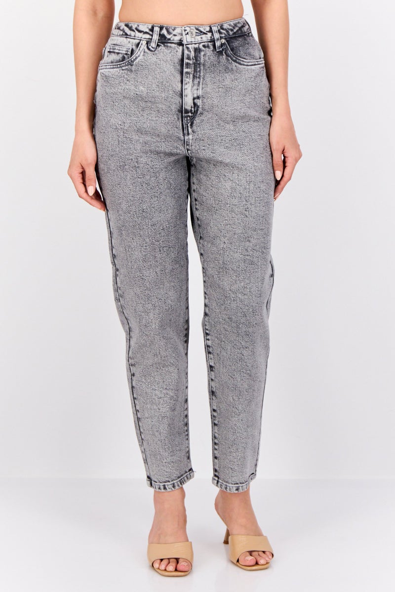 VERO MODA Women Regular Fit Washed Denim Jean, Grey  - Image 1