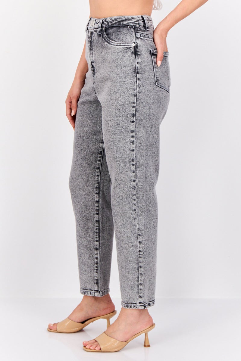 VERO MODA Women Regular Fit Washed Denim Jean, Grey  - Image 2
