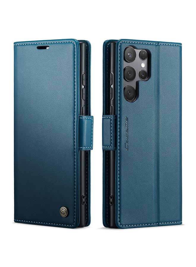 The Bros Case For Samsung Galaxy S25 Ultra 5G 023 Butterfly Buckle Litchi Texture RFID Anti-theft Leather Phone Case