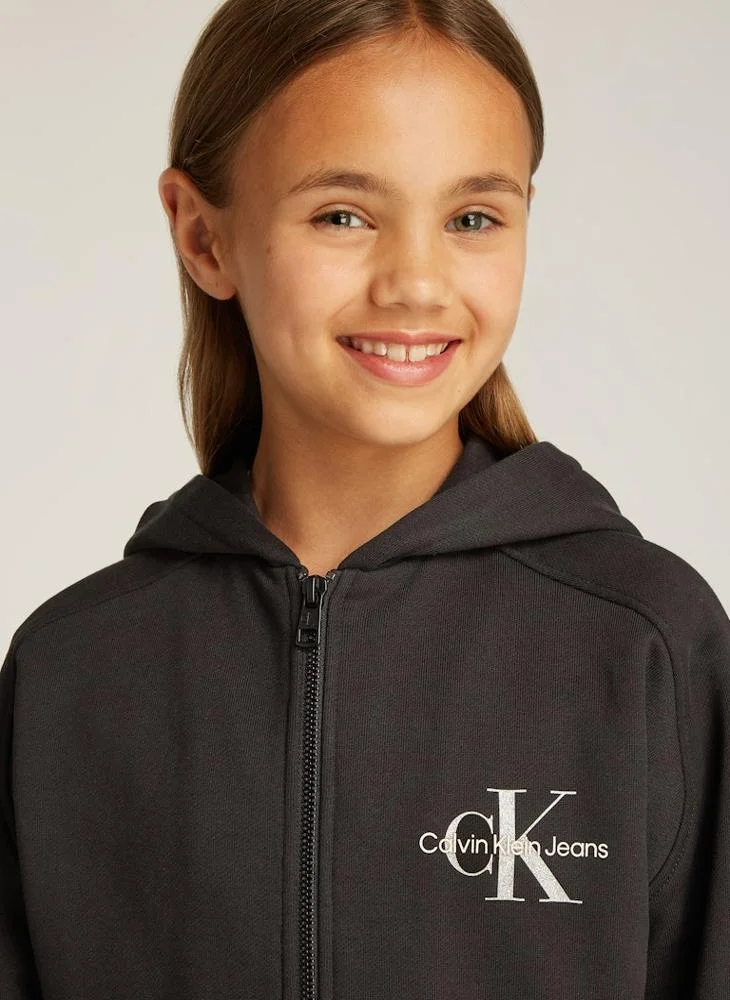 Calvin Klein Jeans Kids Graphic Logo Zip Hoodie