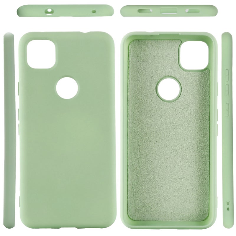 Water Washing Phone Cover Drop Resistance Phone Shell Silicone Microfiber Inner Phone Case Compatible for Pixel 4a (Light Green) - Image 5