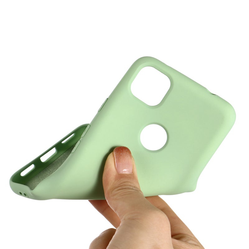 Water Washing Phone Cover Drop Resistance Phone Shell Silicone Microfiber Inner Phone Case Compatible for Pixel 4a (Light Green) - Image 2