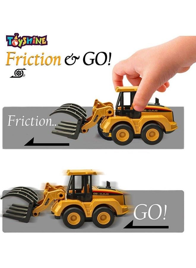 Toyshine Pack Of 4 Abs Plastic Construction Vehicle Automobile Car Toy Set Friction Powered 4Wd Toy Set  - Image 4