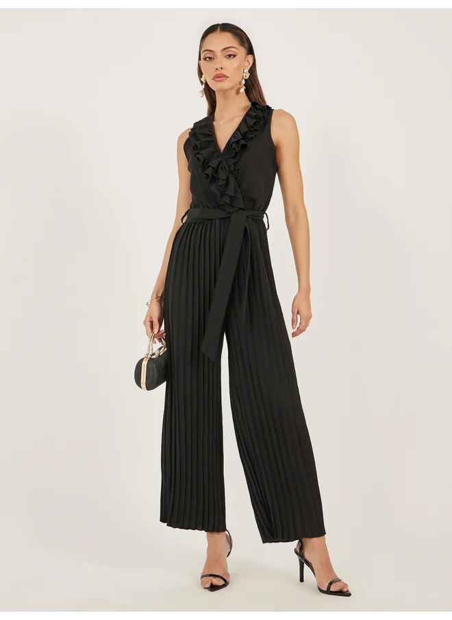 ستايلي Styli Women Black Striped Wide Leg Jumpsuit