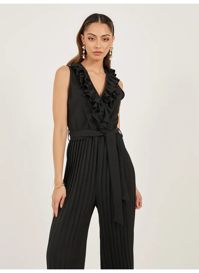 ستايلي Styli Women Black Striped Wide Leg Jumpsuit