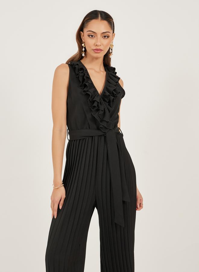 Styli Styli Women Black Striped Wide Leg Jumpsuit  - Image 2