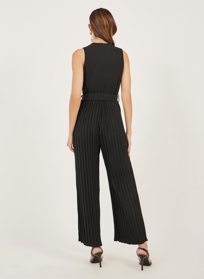 Styli Styli Women Black Striped Wide Leg Jumpsuit  - Image 4