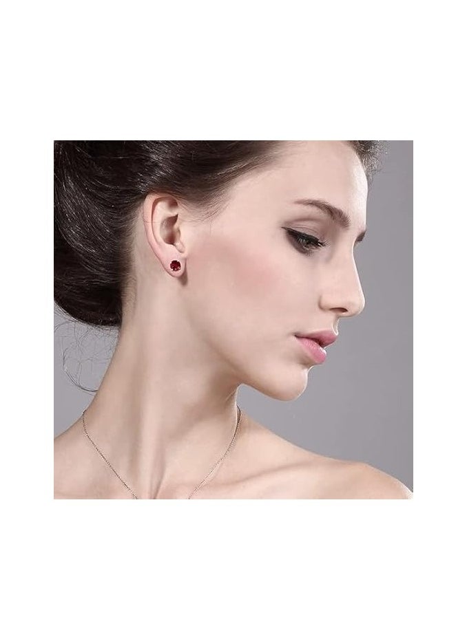 Fayrouz Jewellery Fayruz Jewelry 18K Yellow Gold Plated 10mm 4.00 Red Ruby Lobes Stud Earrings for Women All Occasions  - Image 2