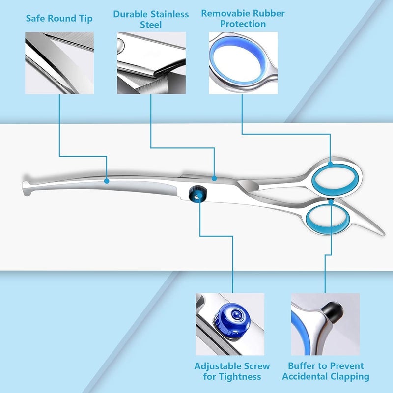 SQUISHCO 3Pcs Dog Grooming Scissors, Dog Hair Cutting Scissors, Precision Grooming Tools for Dogs and Small Pets - Image 4