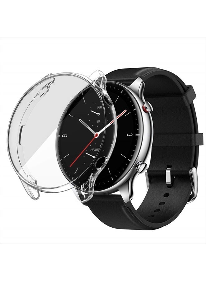 Yrzper حافظة حماية للشاشة متوافقة مع Amazfit GTR 2، غطاء كامل من مادة TPU الناعمة المقاومة للخدش لساعة AMA zfit GTR 2 الذكية (شفافة) - Image 1