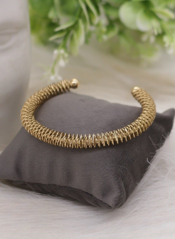 Women's Twisted and Stackable Cuff Bracelet Modern Design Made of Stainless Steel Open 