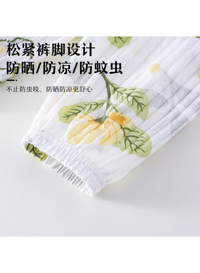 Doxiluka baby Mosquito-repellent Pants - Pure Cotton Infant Trousers, Summer Thin Style Unisex Kids Lantern Pants & Leggings - Image 5