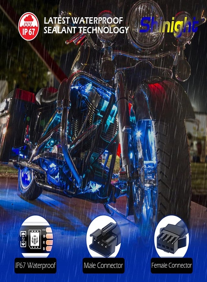 Brightronic SHINIGHT 10 Pcs Motorcycle LED Light Kits, App Control Multicolor Waterproof Strip Lights with RF Remote, Music Sync & Multiple Scene Modes RGB for Motorcycles - Image 5